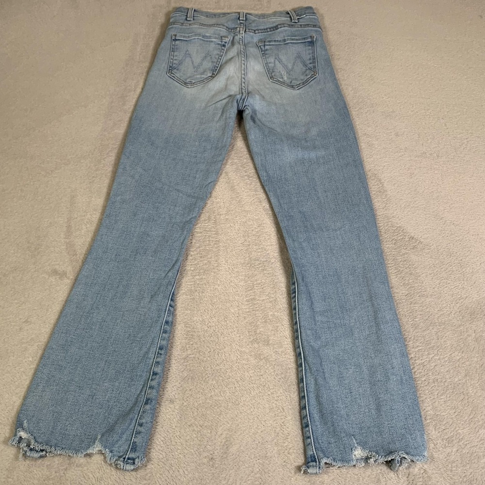 Mother Hustler Ankle Chew Jeans Womens 25 Light Wash Mid Rise Distressed Raw Hem - Picture 15 of 16